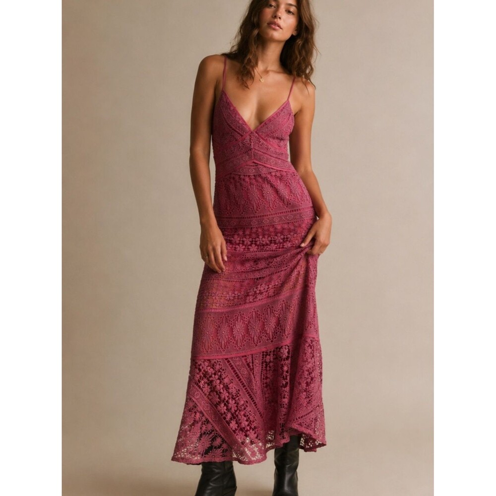 LIKELY Darby Lace Midi Dress Dress Size 2 Dusty Rose Pink Mermaid Cocktail Dress
